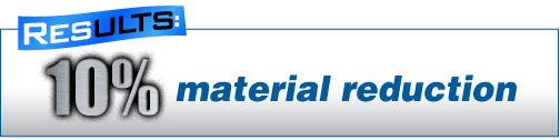 Results: 10% material reduction
